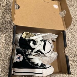 •SOLD•  NWT Baby Converse Black and White High-Top Sneakers Size 2